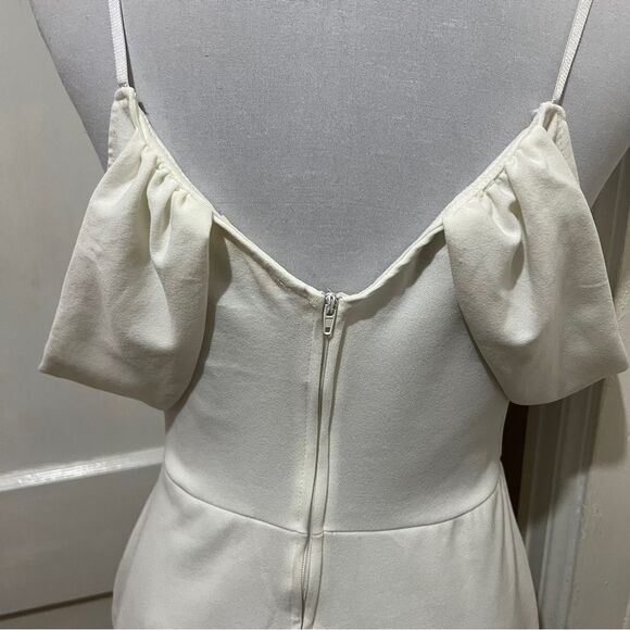 Sarah LA White Grecian Style Mini Cocktail Dress Womens Medium - Picture 5 of 12